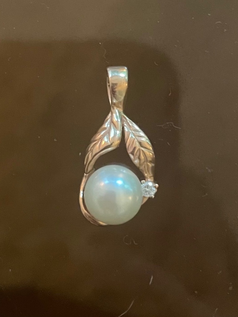 Custom Pearl Rose Gold Necklace Charm